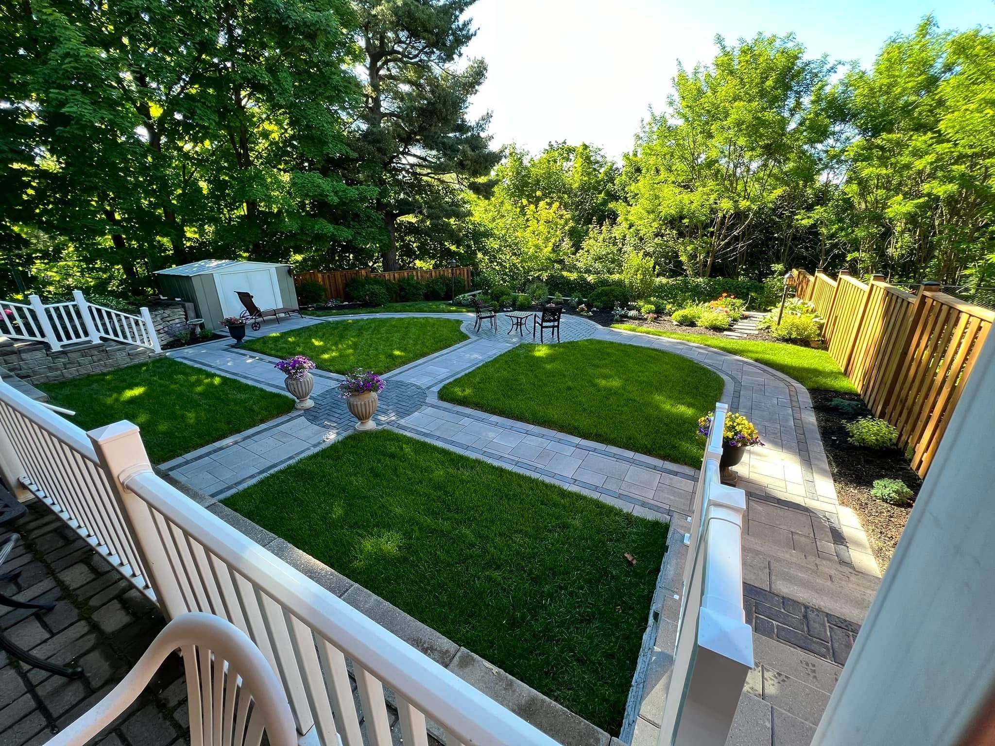 Well-maintained commercial landscape